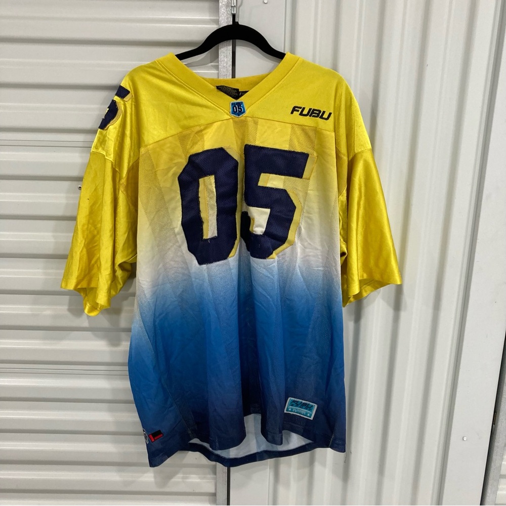FUBU Yellow and Blue Ombre Jersey